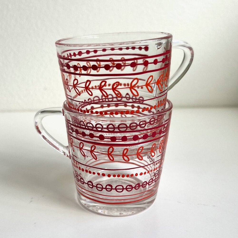 Vintage IKEA Godta Glass Espresso Mugs Made in France | Set of 2